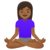 🧘🏾‍♀️ woman in lotus position: medium-dark skin tone display on Google